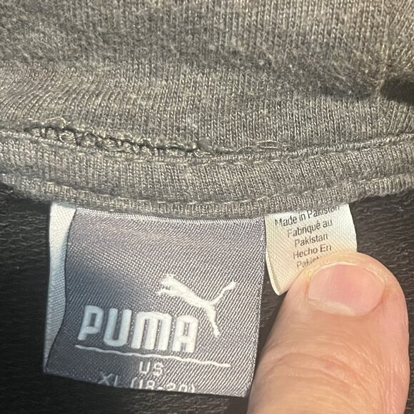 Puma Men’s XL Sleeveless Hoodie Tank Top Black Gray Color Block Since 1948 Athle - Picture 3 of 4
